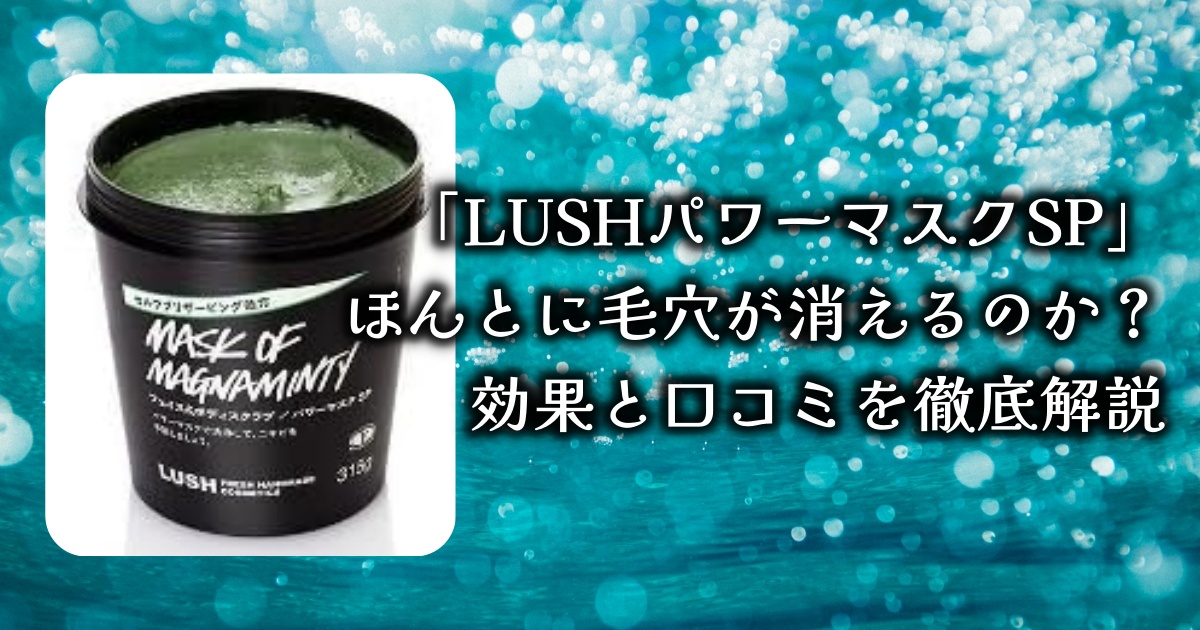 「LUSHパワーマスクSP」は毛穴が消えるのか？効果と口コミを徹底解説★